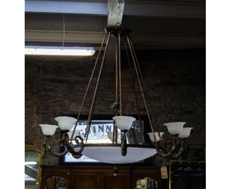 LARGE 8 BRANCH LIGHT FITTING + 2 SIMILAR - AF 4'6"DIAM X 5FT HIGH