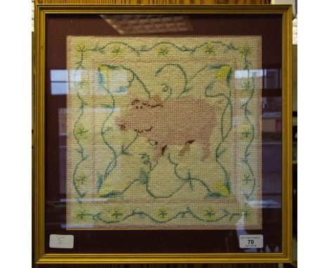 TAPESTRY PICTURE OF A PIG
