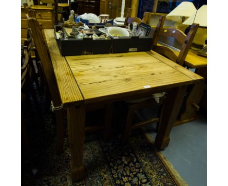 PINE TABLE + 4 LADDER BACK CHAIRS