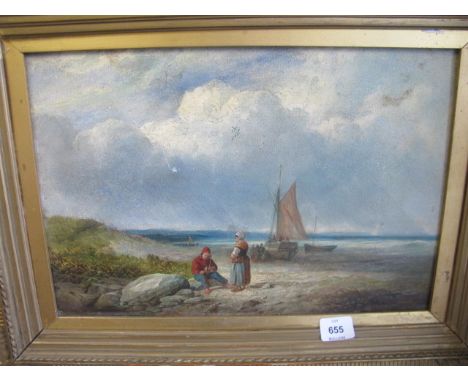 R BRIDGEHOUSE 1865
Beach Scene with Sailing Boats and Figures
Oil on Panel
29cm x 44cm