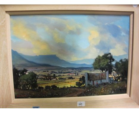 DALE ELLIOTT
Landscape with Cottage and Figure
Oil on Panel
Signed Lower Left
40cm x 55cm