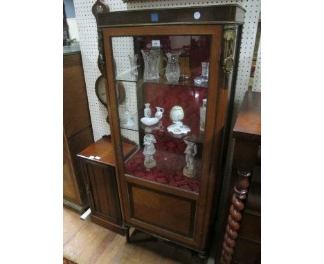 A CONTINENTAL KINGWOOD AND GILT BRASS MOUNTED CHINA DISPLAY CABINET the rectangular top with brass banding above a glazed and