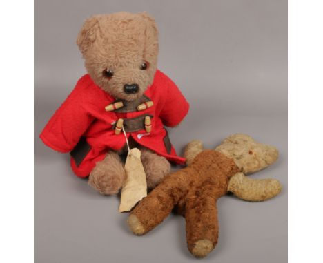 A vintage Paddington Bear and vintage plush teddy bear. 