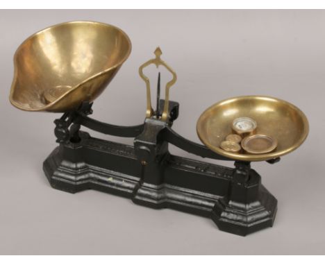 A set of Avery scales with weights. 