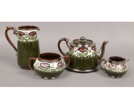 Gibson's Lustreware part tea set, teapot, coffee jug, milk jug etc. 