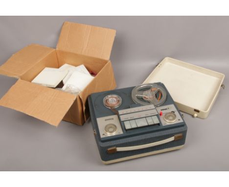 Ferguson 3200 reel to reel tape recorder to include a box of reels. 