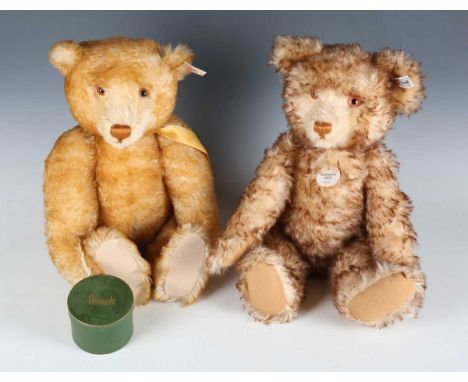 Two Steiff teddy bears, comprising No. 407246 replica 1926 bi-colour teddy bear and No. 653179 Harrods musical teddy bear.