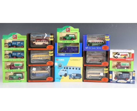 A collection of diecast vehicles, including Corgi Classics No. 08006 Thames Valley Police set, other Corgi vehicles and six E