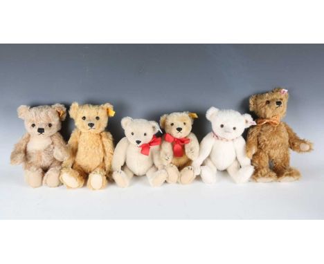 Six Steiff teddy bears, comprising No. 662362 Rosie, No. 027178 Paddy, No. 662683 collectors' bear, No. 660337 Centenary Bear