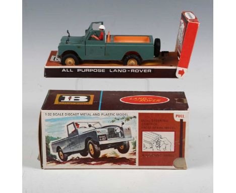 A Britains No. 9676 1:32 scale All Purpose Land Rover with driver, boxed with sticker sheet and complaint slip (box creased a