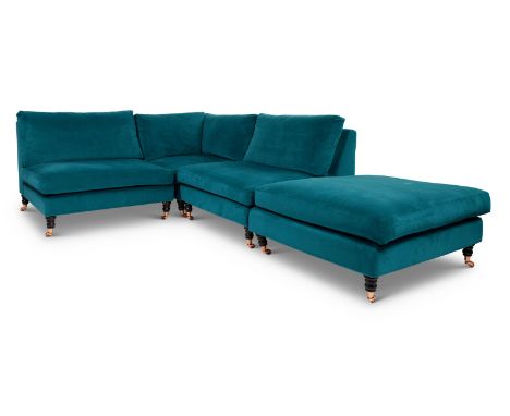 A THREE PART CORNER SETTEEBY A MODERN GRAND TOURWith corner section and two further sofa sections, each 77cm high, 97cm wide,