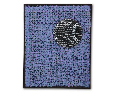 λ  VAZY (BRITISH 20TH CENTURY)TOGETHER WE CAN HOWL AT THE MOONSpray paint and acrylic pen on canvas 50 x 40cm (19½ x 15½ in.)