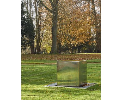 λ WILLIAM PIE (BRITISH B.1938)'WATER CUBE'Stainless steel water feature110 x 100cm (43¼ x 39¼ in.), the base 186 x 186cmCondi
