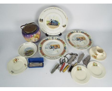 A collection of ceramics to include Thomas The Tank Engine and similar and a quantity of folding pocket knives and military c