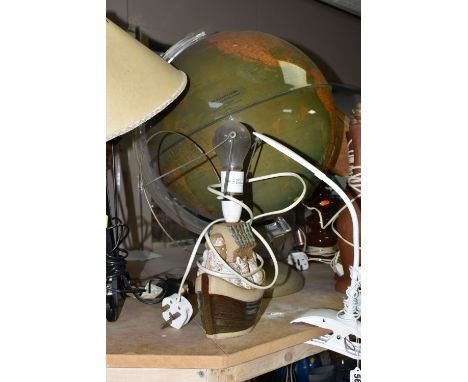 A GROUP OF MID-CENTURY LIGHTING, comprising 'The Illumina Globe' by Purnell &amp; Sons Ltd- London, height 53cm, a studio pot