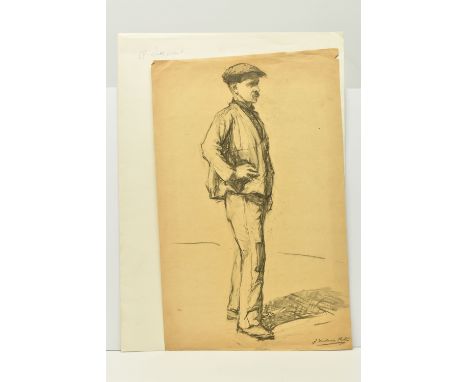 JOSEPH MILNER KITE (1862-1946) A SKETCH OF A MALE FIGURE. the full length study depicts a male figure in working clothes, sig