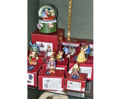 NINE BOXED ENESCO DISNEY TRADITIONS CHRISTMAS ORNAMENTS, designed by Jim Shore, comprising Beauty and the Beast Hanging Ornam