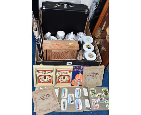 ONE BOX OF MISCELLANEOUS SUNDRIES, to include a modern Bush portable 'Classic' turntable, model KTS-601, seven pieces of Mint