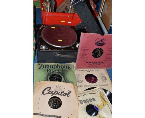 A COLUMBIA VIVA-TONAL GRAFONOLA PORTABLE GRAMOPHONE, No.202, not tested but appears complete and in fairly good condition, ou