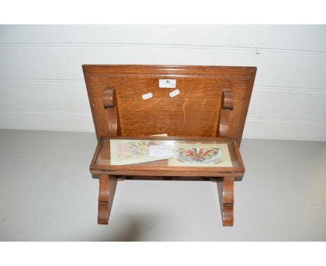 Early 20th Century oak clock bracket with glazed front section