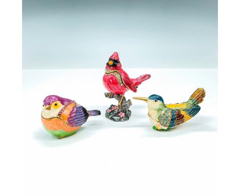 Three boxes of birds each showcasing unique and delicate designs. These bird-themed trinket ornament boxes are made with stur