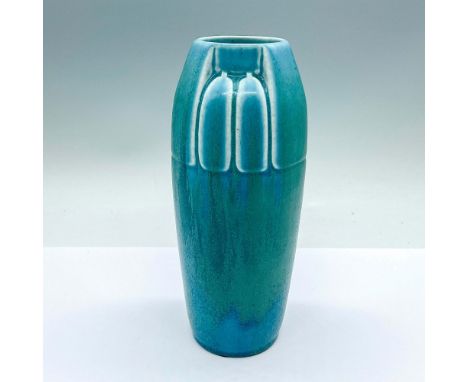 A blue drip vase in an Art Deco style. Rookwood Pottery impressed stamp. Issued: 20th centuryDimensions: 3.5"W x 8"HManufactu