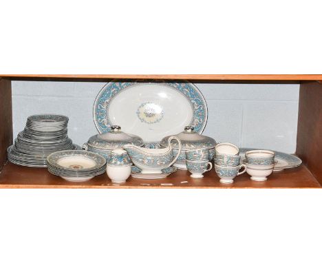 A Wedgwood Florentine pattern part dinner and tea service (one shelf)