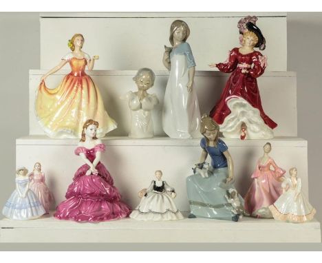 Various figurines including Royal Doulton, Nao, Lladro and Coalport etc (11)