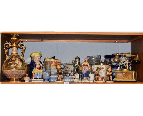 Assorted ceramics etc including a 19th century Toby jug (a.f.) Wedgewood jasperware, Hummel figures and an onyx telephone etc