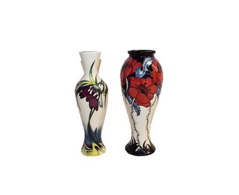 A modern Moorcroft 'A more sacred place' pattern vase, M.C.C 285, 21.5cm and Persephone pattern vase, M.C.C 366, 21CM (2)