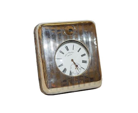 A George V silver pocket watch case, by Charles &amp; Richard Comyns, London, 1916, oblong, the hinged cover engine turned wi