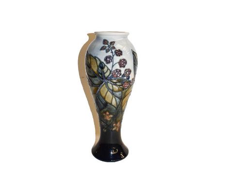 A modern Moorcroft bramble pattern vase, designed by Sally Tuffin, 28cm 