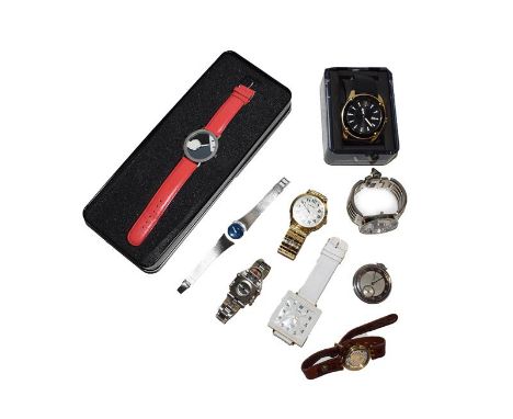 An Armani Exchange wristwatch with box and booklet, Ciro lady's wristwatch, Cortebert Watch Co pocket watch with original box