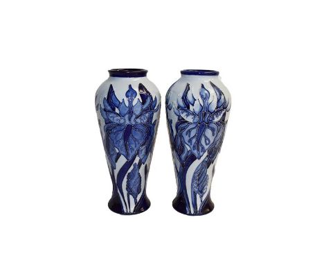 Two modern Moorcroft Windrush pattern vase, designed by Debbie Hancock, 21cm (one is a trial)