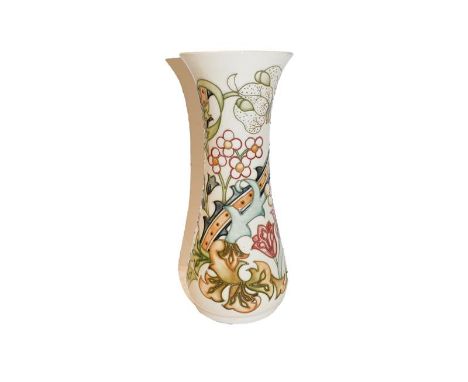 Moorcroft vase, golden lily pattern, whiteground, printed and painted marks 31cm 