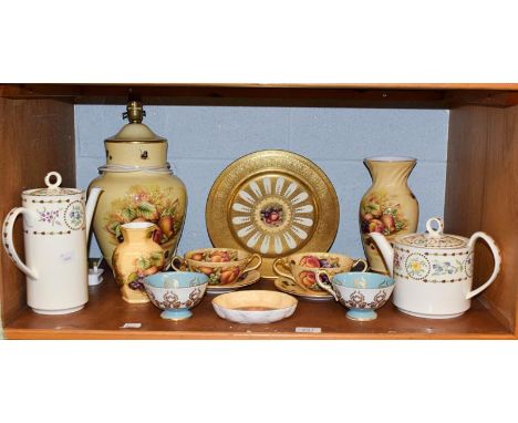 A selection of ceramics including Ainsley orchard gold pattern ceramics, Royal Kendall majestic pattern teacups and saucers, 