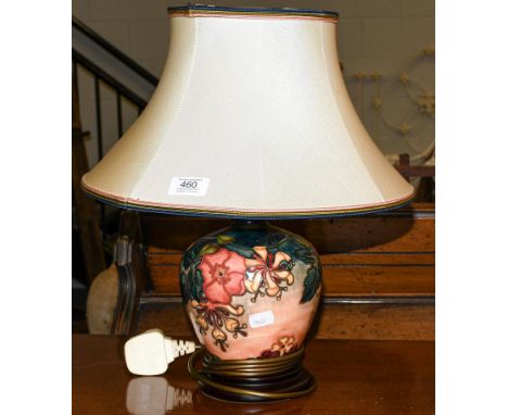 A Moorcroft Oberon pomegranate table lamp, 20cm (pottery)