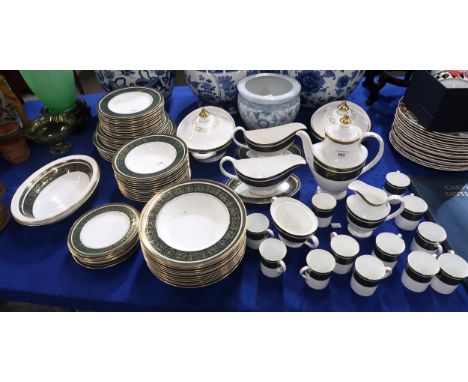 A Royal Doulton Vanborough pattern dinner/coffee service comprising seven serving plates, six smaller plates, twelve side pla