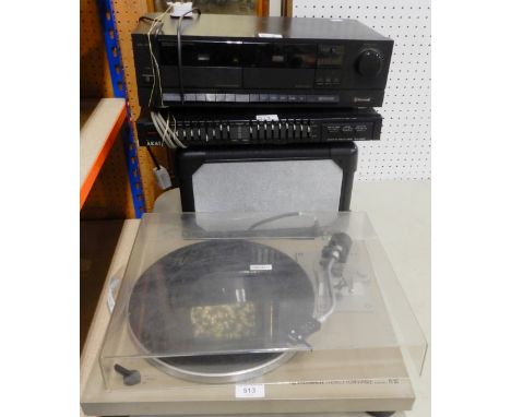 A Pioneer stereo turntable, bluetooth speaker, tape deck etc (af) Condition Report:Available upon request