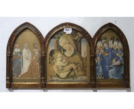 AFTER CARLO CRIVELLI&nbsp;The Virgin and Child, print, triptych, 31 x 57cm Condition Report:Available upon request