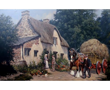 R MOSELEY&nbsp;Bucolic scene, signed, oil on canvas, 50 x 76cm Condition Report:Available upon request