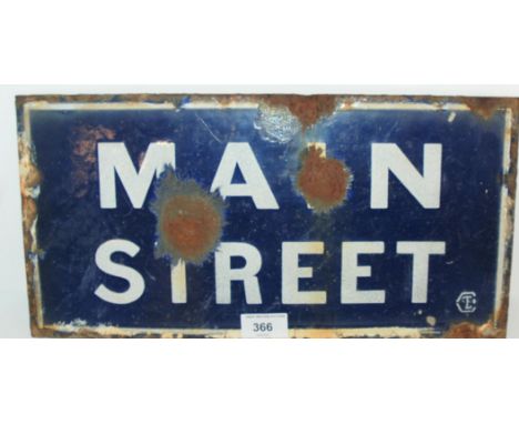 An enamel Main Street, street sign, 20 x 40cm (af) Condition Report:Available upon request