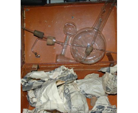 A collection of vintage chemistry set parts in case Condition Report:Available upon request