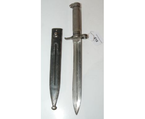 An all steel bayonet in scabbard 35 cm o/all length Condition Report:Available upon request