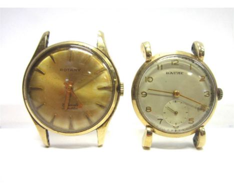 BAUME, A GENTLEMAN'S 9CT GOLD WRISTWATCH London 1951, white dial with gilt Arabic numerals, hands and subsidiary seconds dial