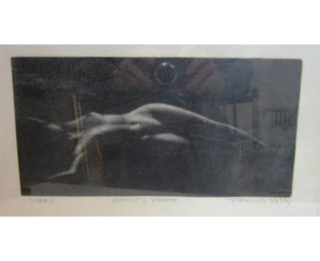 FRANCIS KELLY (20TH CENTURY) 'Sleep'
, monochrome print, artist's proof, signed in pencil lower right, 28cm x 39cm.

