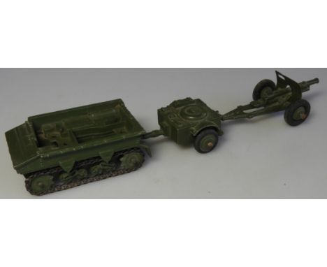 DINKY TOYS - 162A LIGHT DRAGON TRACTOR, 162B TRAILER & 18 POUND GUN 