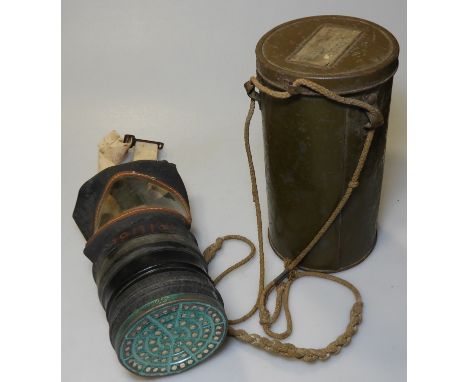 CIVILIAN GAS MASK 1938 IN ARMY TIN 1941 