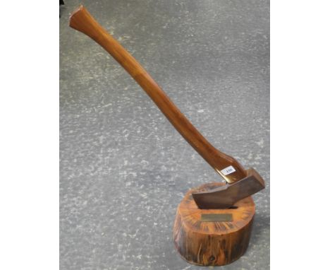 AXE MOUNTED TO WOOD TO CPT STU VERRION FROM 170 PIONEER SQN RLC 