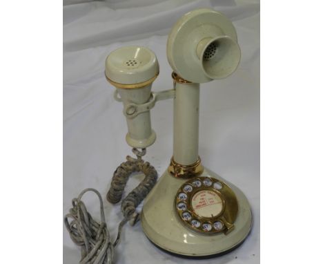 BT WHITE CANDLESTICK TELEPHONE 